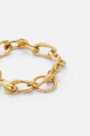 Gold-tone chunky oval link bracelet, view 3 of 5