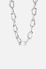 Silver-tone chunky oval link necklace, view 3 of 8