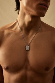 Silver-tone shield pendant necklace, view 4 of 4