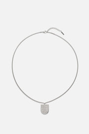 Silver-tone shield pendant necklace, view 3 of 4