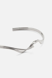 Silver-tone crossover twisted cuff, view 5 of 6