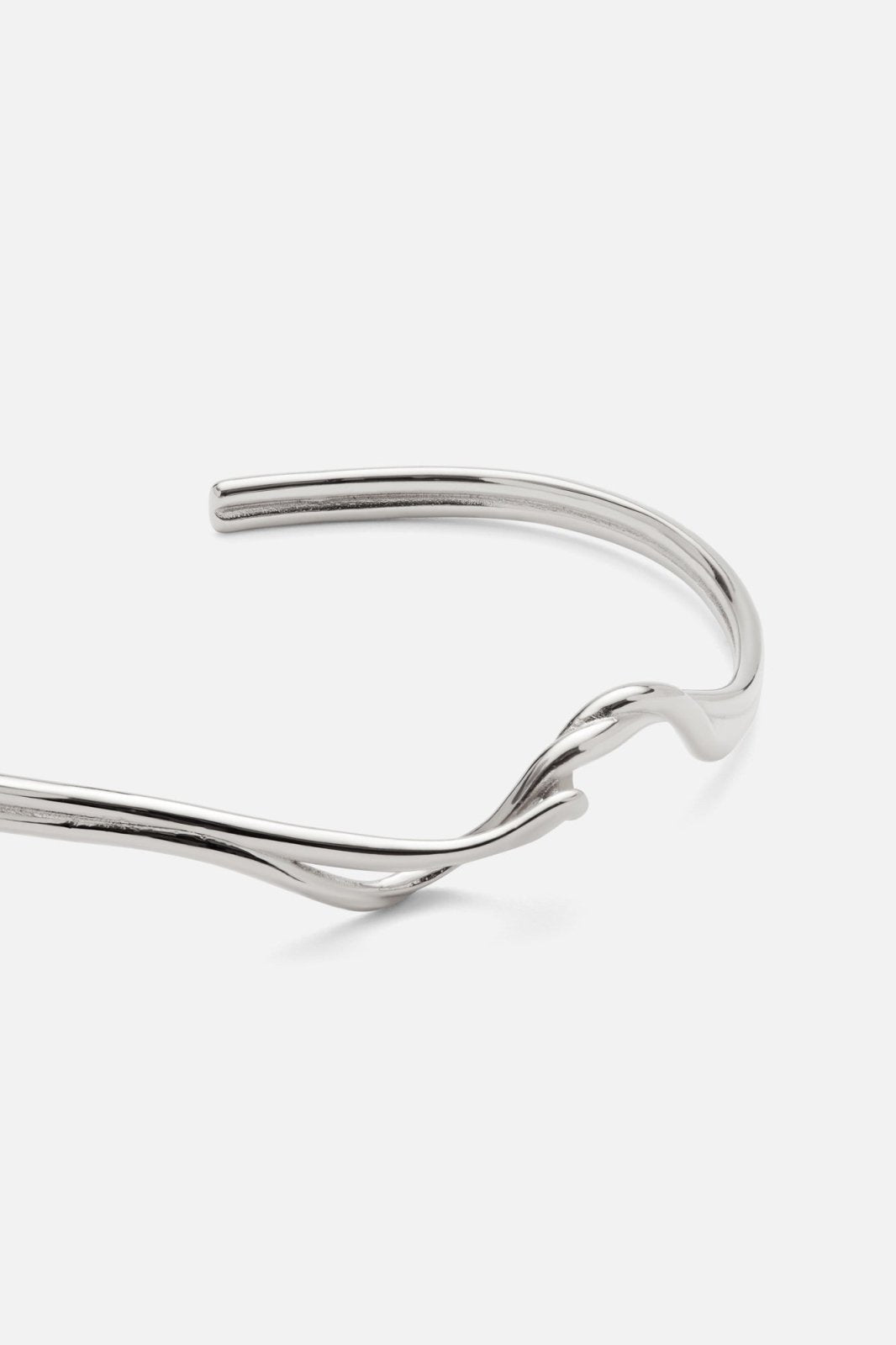 Silver-tone crossover twisted cuff, view 5 of 6
