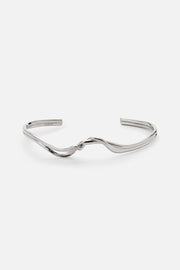 Silver-tone crossover twisted cuff, view 3 of 6