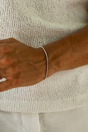 Silver-tone fine square snake chain bracelet, view 4 of 4