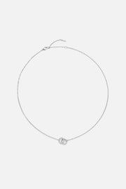 Silver-tone interlocking circles necklace, view 3 of 6