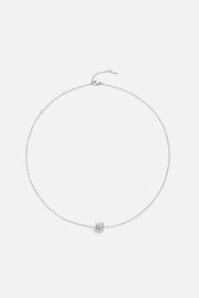Silver-tone necklace with a cluster of small rings, view 4 of 8