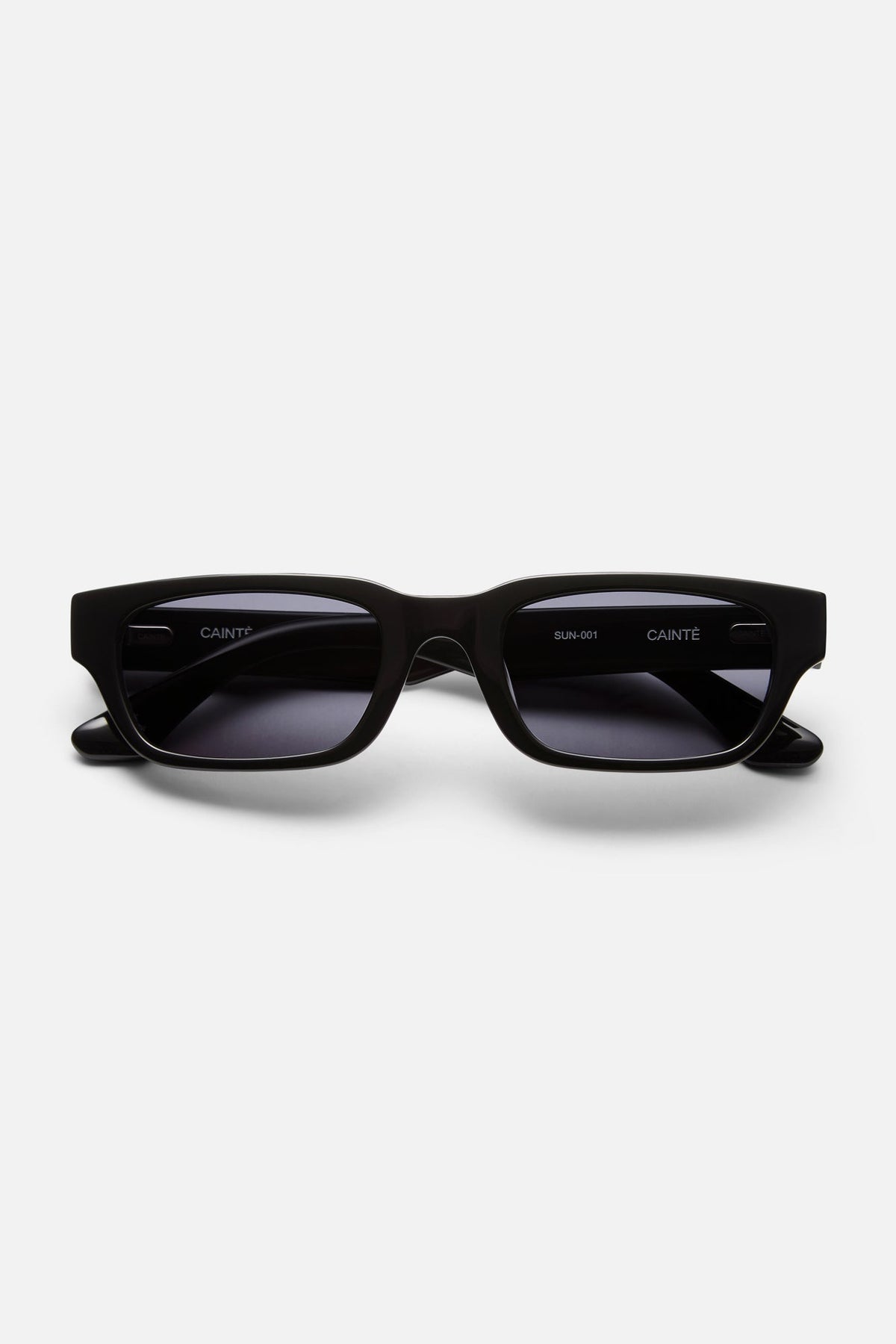 Black rectangular sunglasses, front view