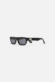 Black sunglasses seen from the side