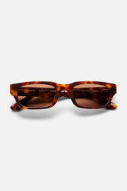 Tortoise rectangular sunglasses, front view