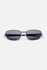 Black thin-frame sunglasses, front view