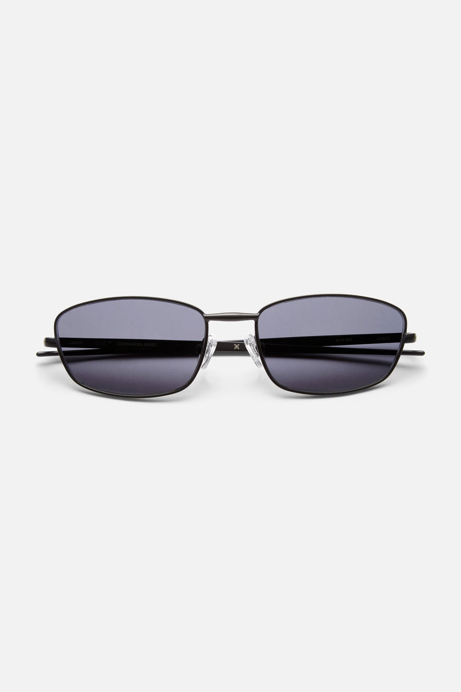 Black thin-frame sunglasses, front view