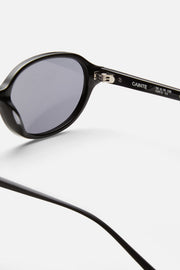 Close-up of the hinge and gray oval lens