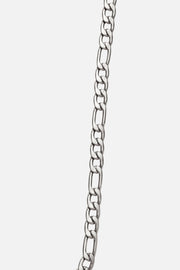 Silver-tone figaro chain necklace, relaxed style, view 5 of 7