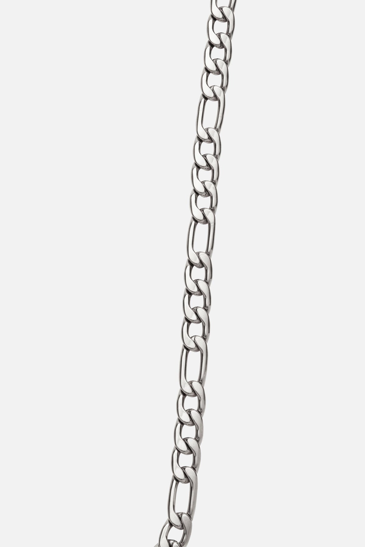 Silver-tone figaro chain necklace, relaxed style, view 5 of 7