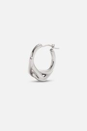 Twisted hoop at an angle, showing the hinged clasp