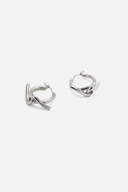 Pair of twisted wave hoop earrings