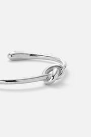 Silver-tone slim tied knot cuff bracelet, view 3 of 5