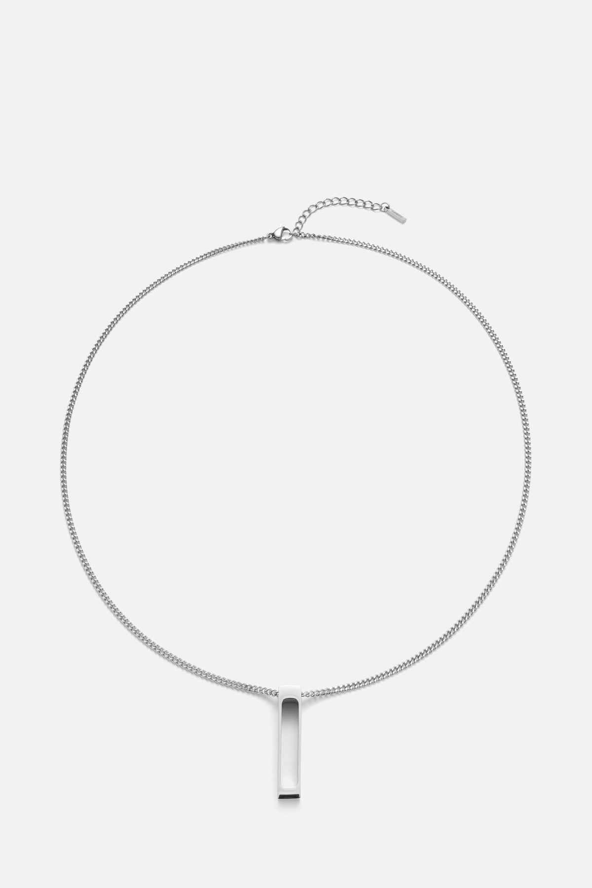 Silver-tone vertical bar pendant necklace, view 3 of 6