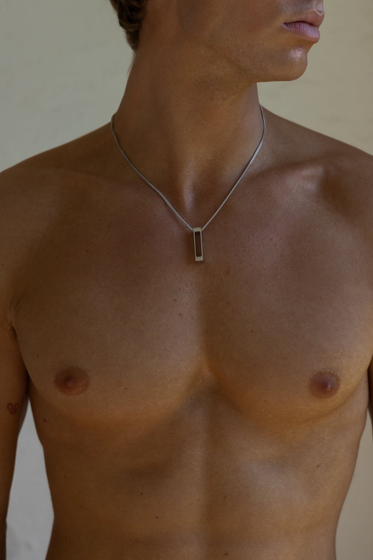 Silver-tone vertical bar pendant necklace, view 6 of 6