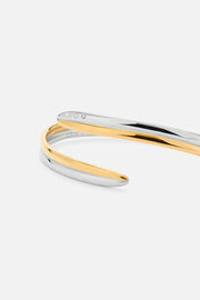 Two-tone crossover cuff bracelet, view 3 of 5