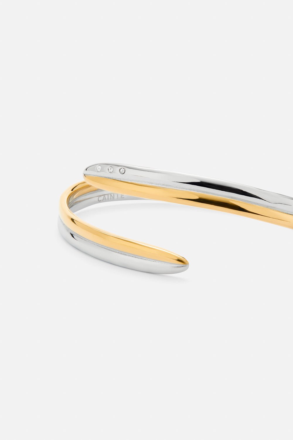 Two-tone crossover cuff bracelet, view 3 of 5