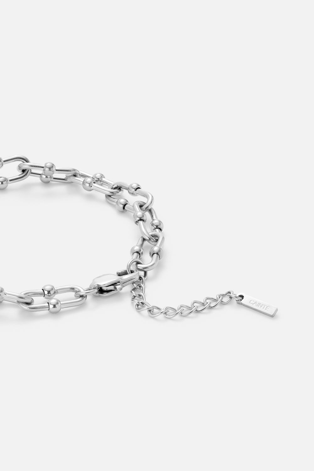Silver-tone chunky textured link bracelet, view 3 of 5