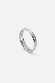 Silver-tone intertwined double band ring, view 5 of 7