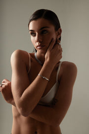 Silver-tone layered chain necklace, view 4 of 7