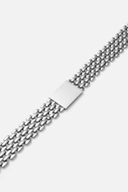 Silver-tone layered chain necklace, view 3 of 7