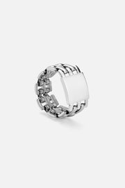 Silver-tone chunky chain link ring, view 3 of 8