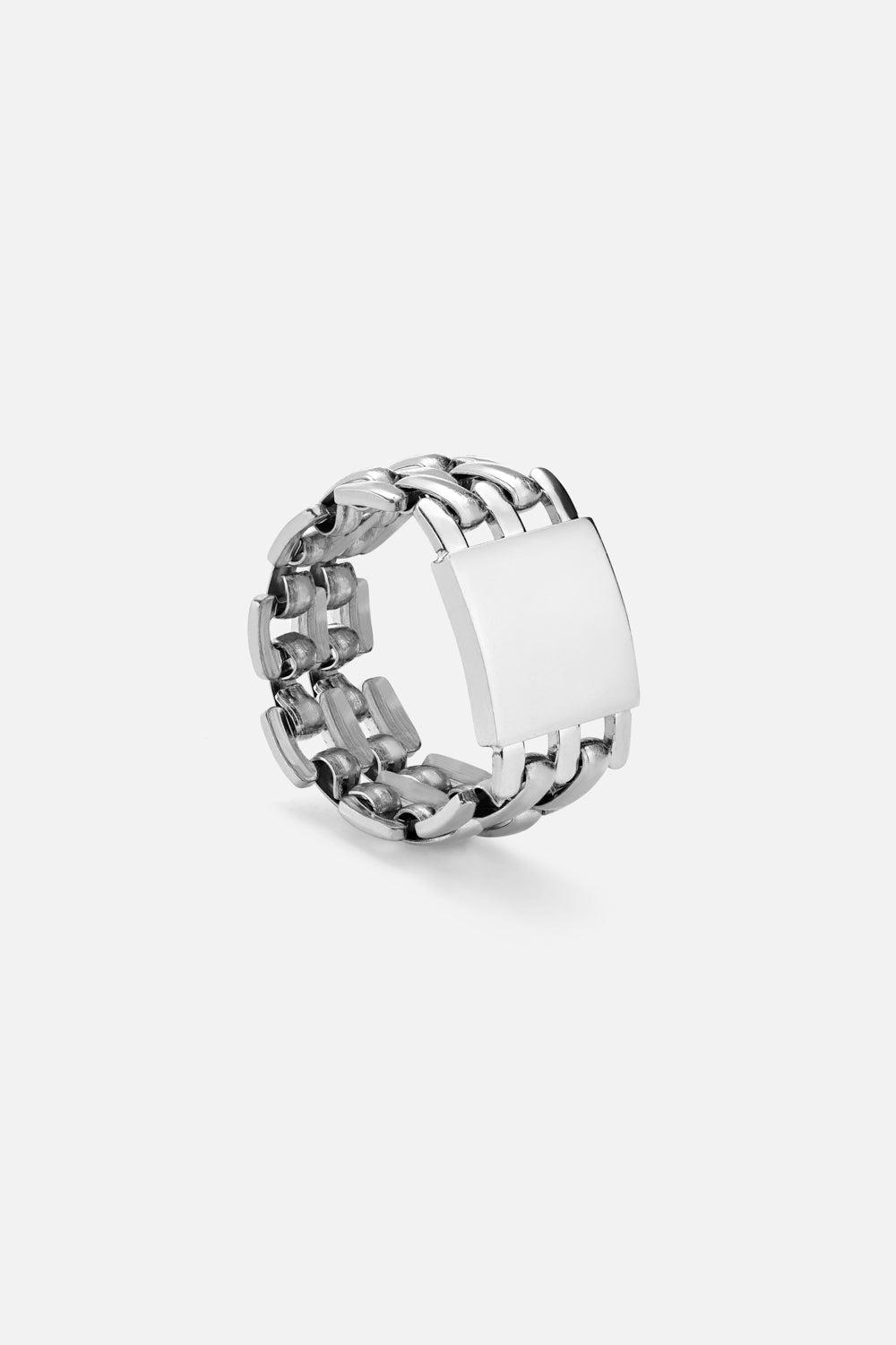 Silver-tone chunky chain link ring, view 3 of 8
