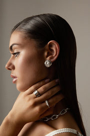 Silver-tone chunky chain link ring, view 2 of 8