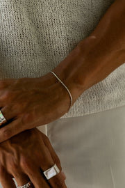 Silver-tone fine textured chain bracelet, view 4 of 4